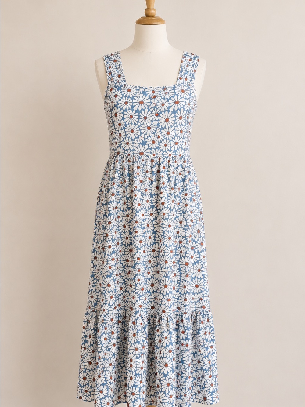 Mata Traders Blue and White Daisy Maxi Dress